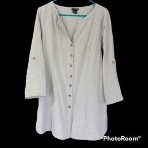 E-col-o-gie 100% Linen Button Down Top